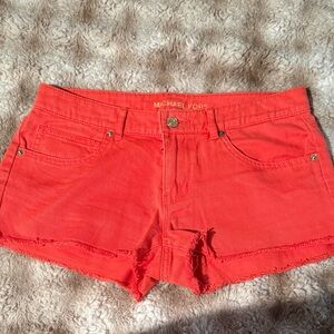 Michael Kors Women's Vibrant Red Jean Shorts